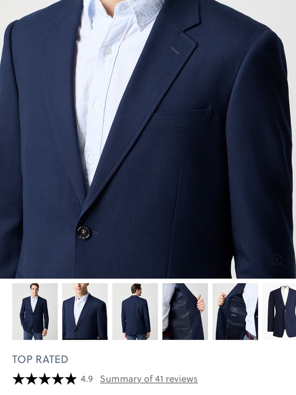 J. Crew Factory Navy Two-Button Sport Coat - Picture 5 of 10